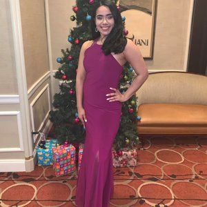 Beautiful Fuschia Floor Length Evening Gown